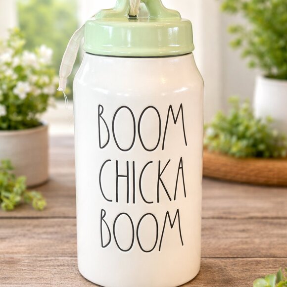 Rae Dunn Other - Rae Dunn BOOM CHICKA BOOM Canister Green Lid Artisan Collection